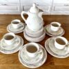 Starý romantický snídaňový porcelánový servis pro šest osob