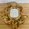 Starožitné dřevěné zlacené zrcadlo